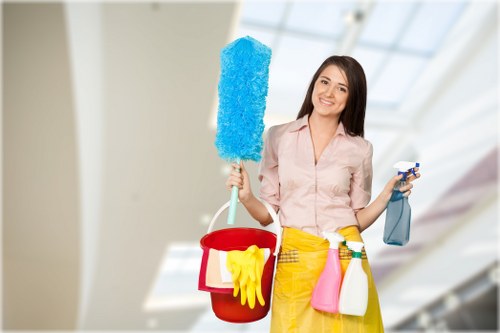 Wet floor safety during carpet cleaning work